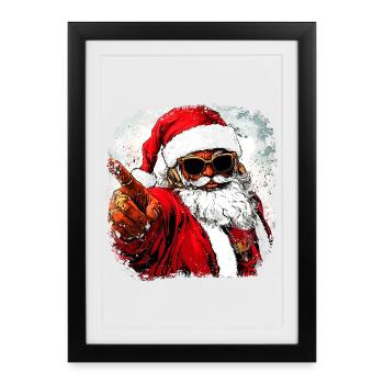 Hip Hop du Père Noël - Affiche encadrée (27 × 37 cm) - noir - Devant