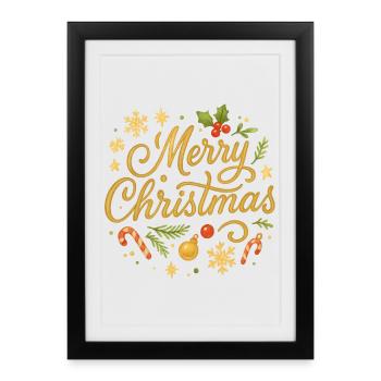 Joyeux Noël pour décorer des bijoux - Affiche encadrée (27 × 37 cm) - noir - Devant