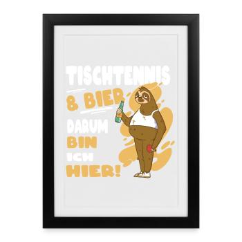 Joueurs de tennis de table offrent des tenues de tennis de table - Affiche encadrée (27 × 37 cm) - noir - Devant