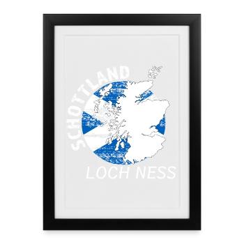 Loch Ness - Framed poster (27 × 37 cm) - black - Front