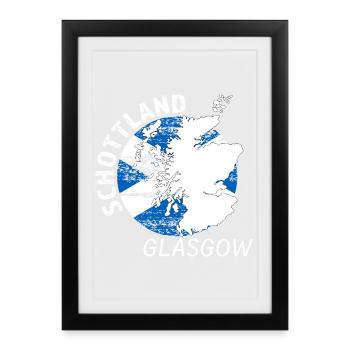 Glasgow - Affiche encadrée (27 × 37 cm) - noir - Devant