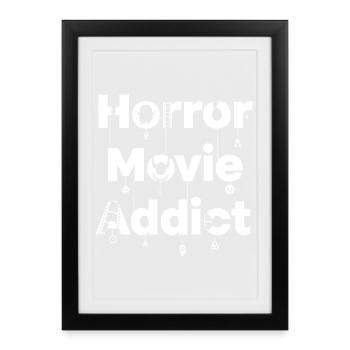 accro aux films d’horreur - Affiche encadrée (27 × 37 cm) - noir - Devant