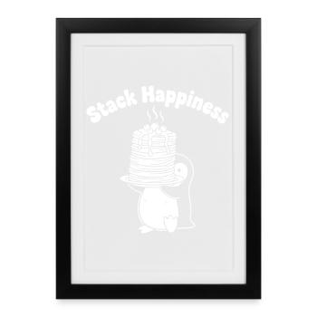 Le Pingouin empile la joie de la cuisine - Affiche encadrée (27 × 37 cm) - noir - Devant