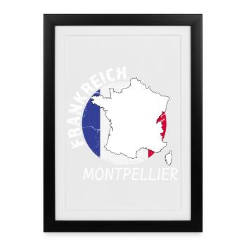 Montpellier - Framed poster (27 × 37 cm) - black - Front