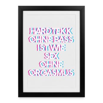 Hardtekk Tekk - Affiche encadrée (27 × 37 cm) - noir - Devant