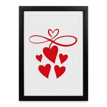 Signe d’infini avec cœur - Affiche encadrée (27 × 37 cm) - noir - Devant