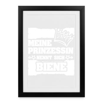 Nom de fille Bee - Affiche encadrée (27 × 37 cm) - noir - Devant
