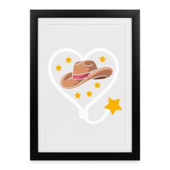 Heart Hat Star Western - Framed poster (27 × 37 cm) - black - Front