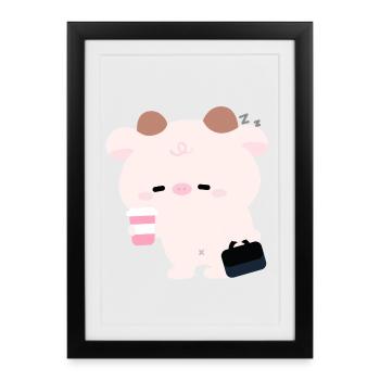 Tried Cow Coffee Run - Framed poster (27 × 37 cm) - black - Front
