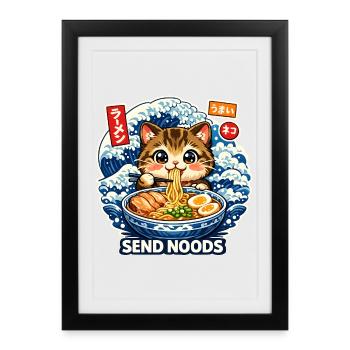 Envoyez des ramen aux nouilles - Affiche encadrée (27 × 37 cm) - noir - Devant