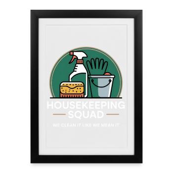 Funny Cleaning Design - Framed poster (27 × 37 cm) - black - Front