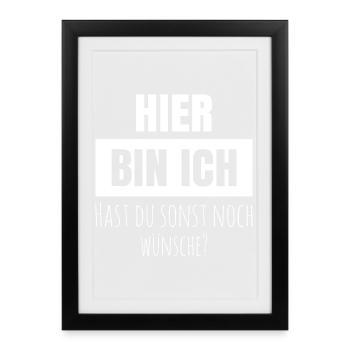 Me voilà, tu as d’autres vœux - Affiche encadrée (27 × 37 cm) - noir - Devant