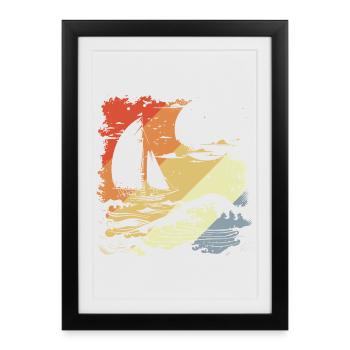 Look vintage de la voile - Affiche encadrée (27 × 37 cm) - noir - Devant
