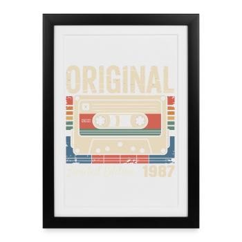 39ème anniversaire - Cadeau Vintage 1987 - Affiche encadrée (27 × 37 cm) - noir - Devant