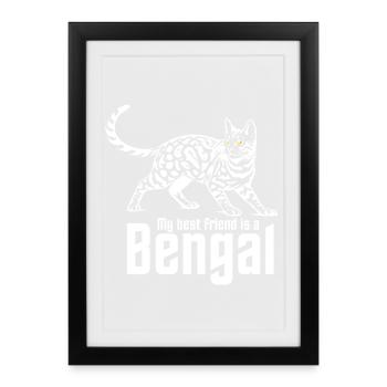 Bengal Lover "Best Friend" - Framed poster (27 × 37 cm) - black - Front