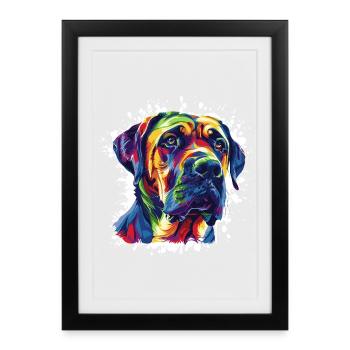 Art canin aquarelle - Affiche encadrée (27 × 37 cm) - noir - Devant