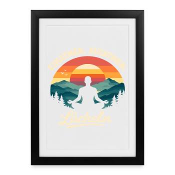Inspire, expire, sourit, Yoga Dis Cadeau - Affiche encadrée (27 × 37 cm) - noir - Devant