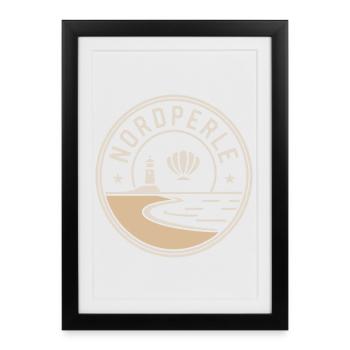 Nordperle Hamburg North Sea Baltic Sea North German Deern - Framed poster (27 × 37 cm) - black - Front