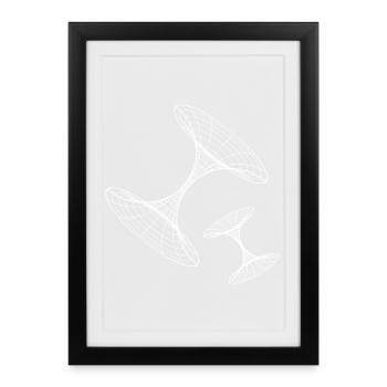 Wireframe Vortex Geometry - Framed poster (27 × 37 cm) - black - Front