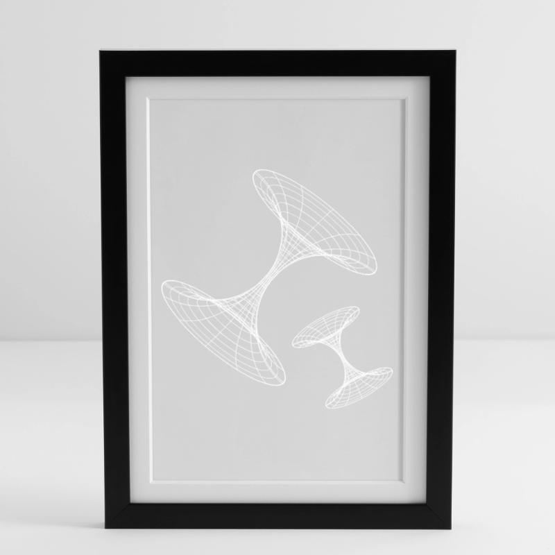 Wireframe Vortex Geometry Framed poster (27 × 37 cm)