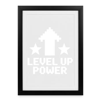 Arrow Up Pixel Gaming - Affiche encadrée (27 × 37 cm) - noir - Devant