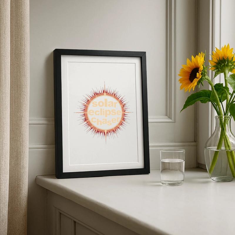 Solar eclipse chaser Framed poster (27 × 37 cm)
