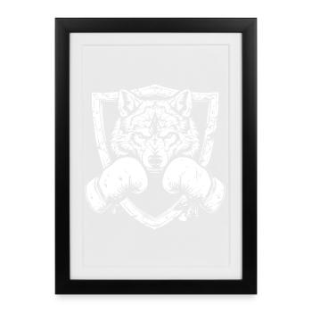 Wolf Boxing MMA - Framed poster (27 × 37 cm) - black - Front