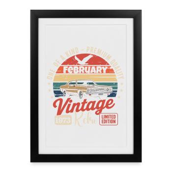 Vintage Retro Anniversary Gift from February 1973 - Framed poster (27 × 37 cm) - black - Front