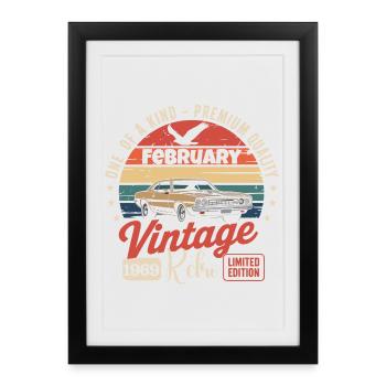 Vintage Retro Anniversary Gift from February 1969 - Framed poster (27 × 37 cm) - black - Front