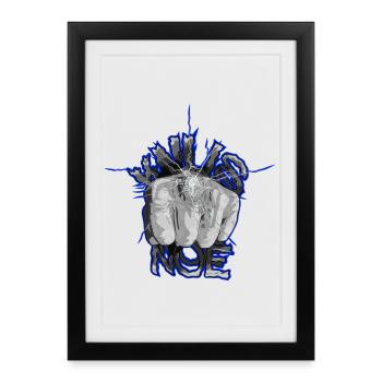 Fist breaks the glass - Framed poster (27 × 37 cm) - black - Front