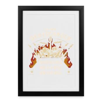 Ich höre Deutschrock wann ich will - Gerahmtes Poster (27 × 37 cm) - Schwarz - Vorne