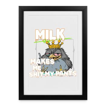 King Sparrow – Das ehrlichste Shirt für echte Type - Gerahmtes Poster (27 × 37 cm) - Schwarz - Vorne