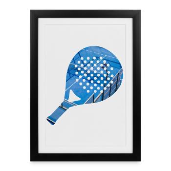 Chemise à raquettes PADEL, sweat à capuche, coupe, casquette - Affiche encadrée (27 × 37 cm) - noir - Devant