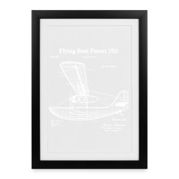 Flying Boat Patent - Framed poster (27 × 37 cm) - black - Front