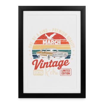 Anniversaire Mars 1978 Année Édition Limitée 1978 - Affiche encadrée (27 × 37 cm) - noir - Devant