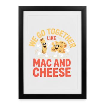 Design du couple de meilleurs amis macaronis au fromage - Affiche encadrée (27 × 37 cm) - noir - Devant