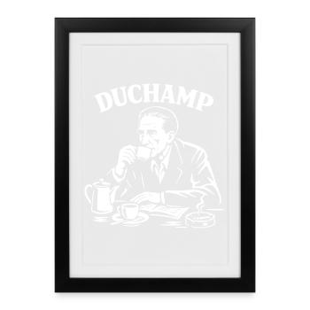 Marcel Duchamp Dada Coffee Portrait - Affiche encadrée (27 × 37 cm) - noir - Devant