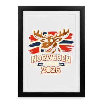 Norway 2026 Gift Holiday Fjord - Framed poster (27 × 37 cm) - black - Front