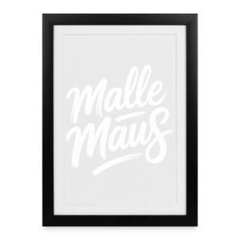 Mallemaus Enterrement de vie de garçon Femmes Mallorca Fête de fans Malle Mouse - Affiche encadrée (27 × 37 cm) - noir - Devant