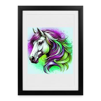 horse - Framed poster (27 × 37 cm) - black - Front