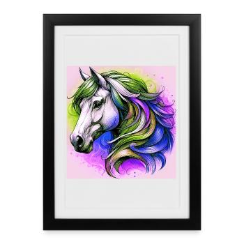 horse - Framed poster (27 × 37 cm) - black - Front