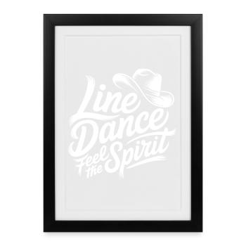 Line Dance Spirit - Affiche encadrée (27 × 37 cm) - noir - Devant