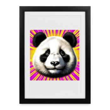panda - Affiche encadrée (27 × 37 cm) - noir - Devant