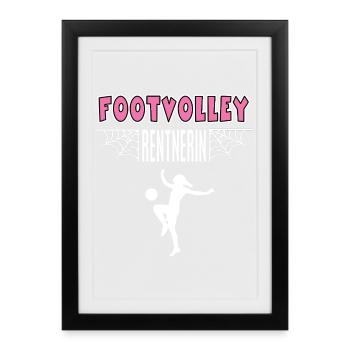 Footvolley Retraité pensionnaire Joueur de retraite - Affiche encadrée (27 × 37 cm) - noir - Devant