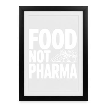 Alimentaire, pas pharmaceutique - Affiche encadrée (27 × 37 cm) - noir - Devant