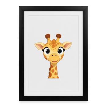 funny giraffe gift - Framed poster (27 × 37 cm) - black - Front