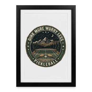 Funny Was That Out? Retro Pickleball Paddle - Gerahmtes Poster (27 × 37 cm) - Schwarz - Vorne