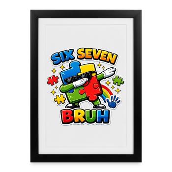 Dinosaur Alphabet ABC Poster Nursery Dino - Framed poster (27 × 37 cm) - black - Front