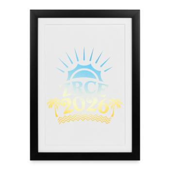 Zrce Party 2026 Coloré - Affiche encadrée (27 × 37 cm) - noir - Devant