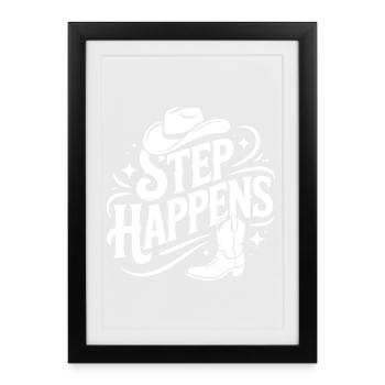 Line Dance Step Happens Western Design - Framed poster (27 × 37 cm) - black - Front